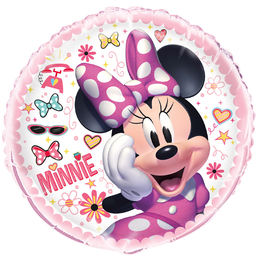 18-inch Minnie Mouse round foil balloon with pink polka-dot bow – Twelve21 Events Detroit